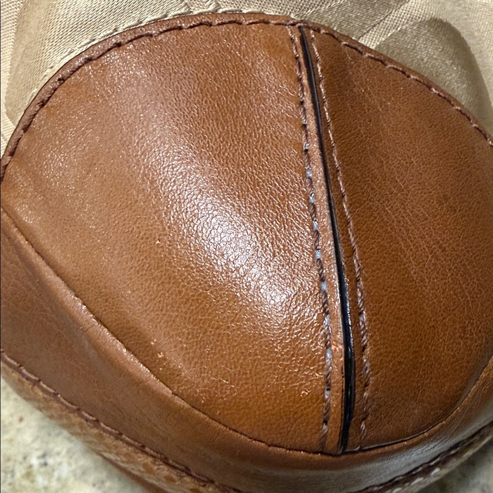 Coach Peyton Signature C Sateen Beige and Brown Hobo Shoulder Bag - Picture 10 of 16